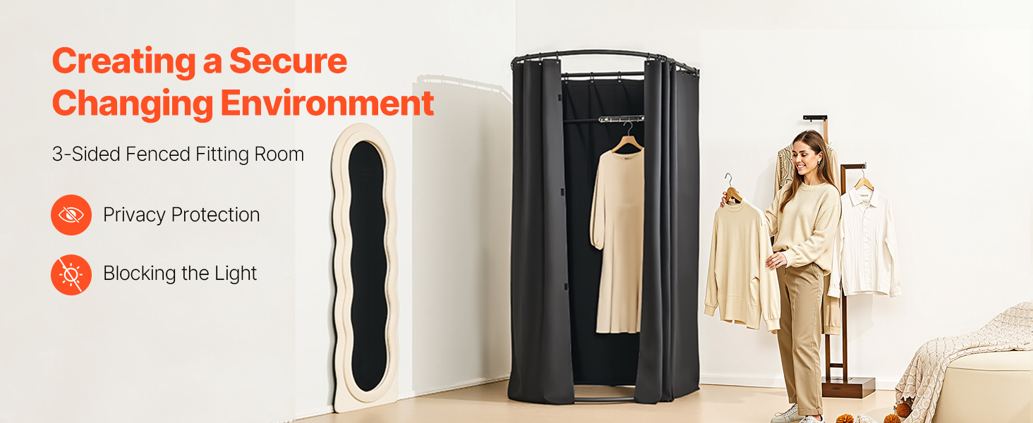 Feating Room VEVOR Fitting Room, Portable Dressing Room with Thick Polyester ...