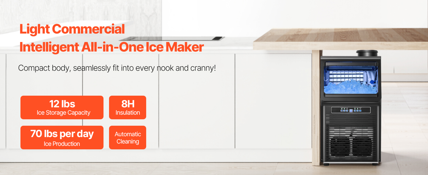YAAKOV Commercial ice machine maker 450LBS/24H Commercial ice maker ...