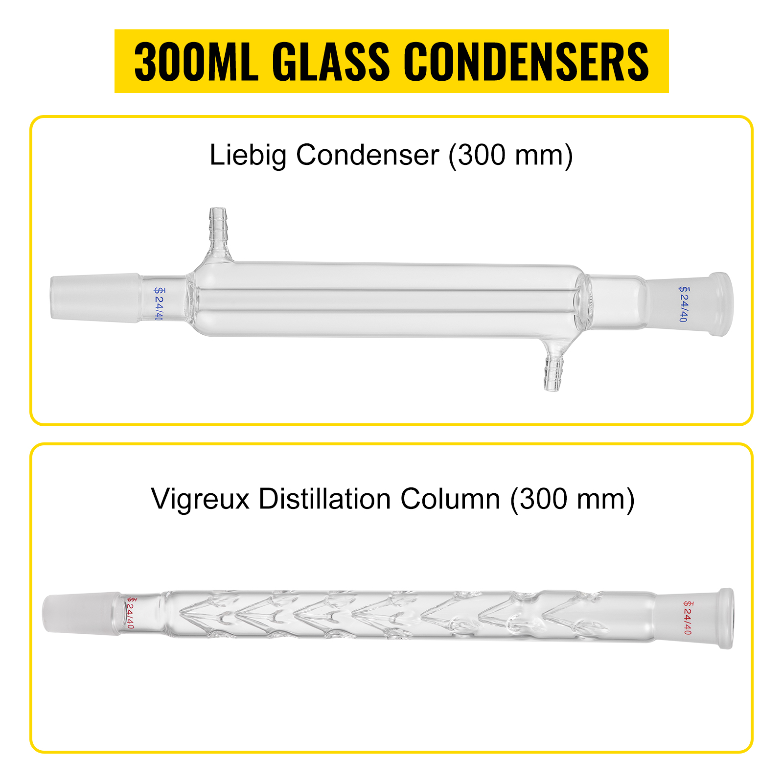 VEVOR New Laboratory Glassware 24/40 Chemistry Glassware 29PCS ...