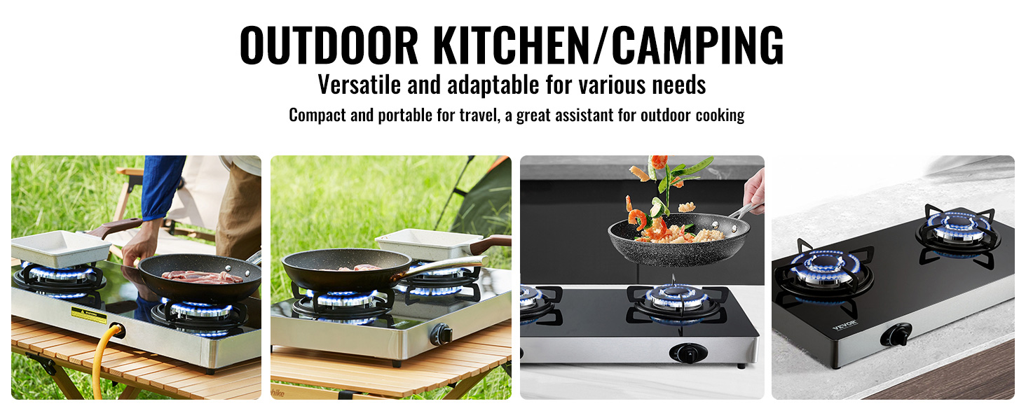 Camp Stove VEVOR Gas Cooktop 28 Inch, Max 10100BTU Burners