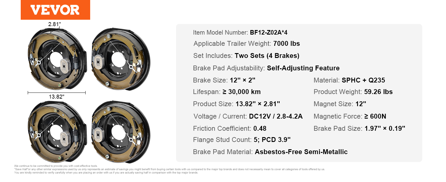 Replaces Dexter 2 Sets 12x2 Electric Trailer Brake Assembly For - Foto 12