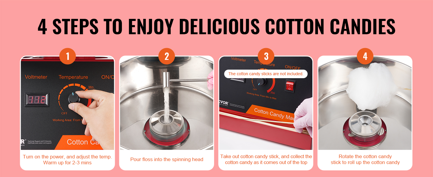 VEVOR Electric Cotton Candy Machine, 1000W Candy Floss Maker
