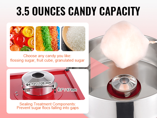VEVOR Commercial Cotton Candy Machine 1000W