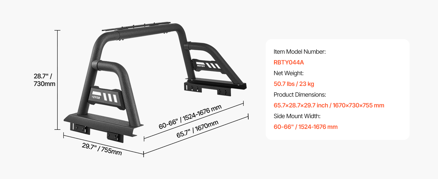 FOR PICKUP TRUCK Adjusable Chase Rack Roll Bar With 3rd Brake Lamp+LED+Amber GGH $489.00