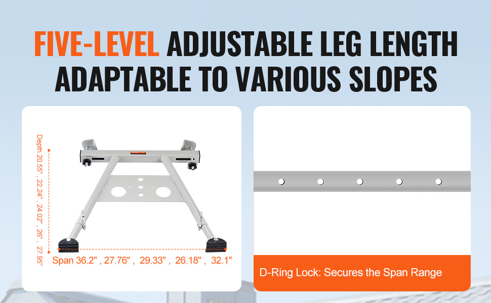 VEVOR 2 in 1 Ladder Stabilizer Extension Wall Standoff Hook Roof Ridge main image 1