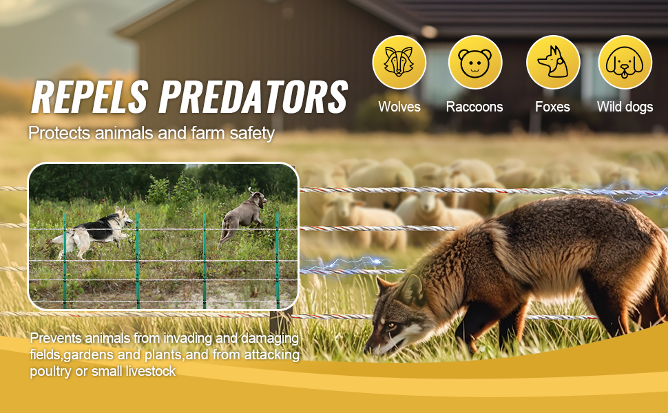 VEVOR 2625Ft 800M Electric Fence Wire Fencing Polywire Horse Cattle ...