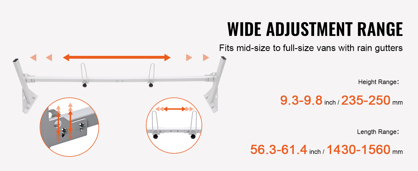 VEVOR Van Ladder Rack, 56.3-61.4