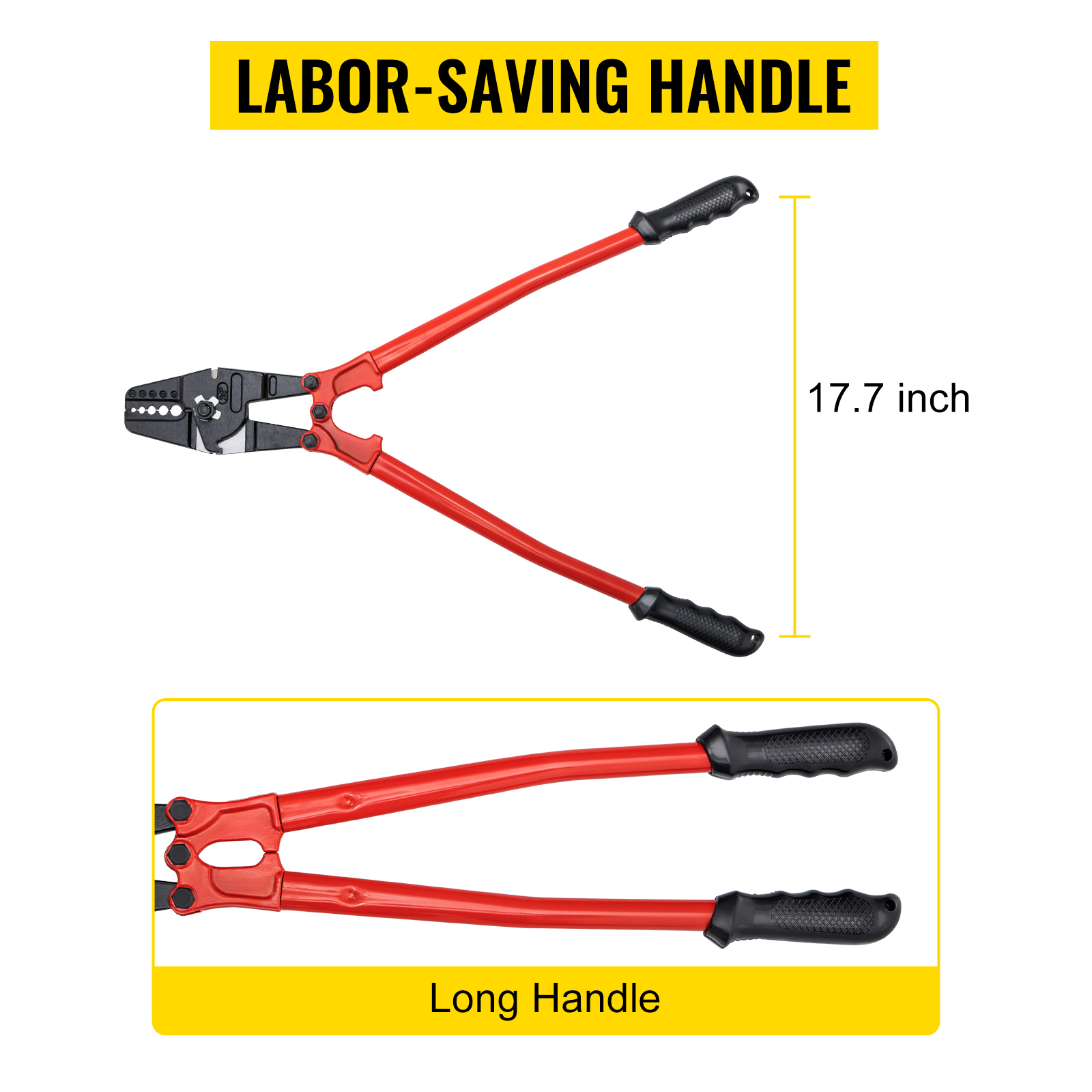 Muzata 14" Wire Rope Hand Swager Crimping Tool For Aluminum Copper