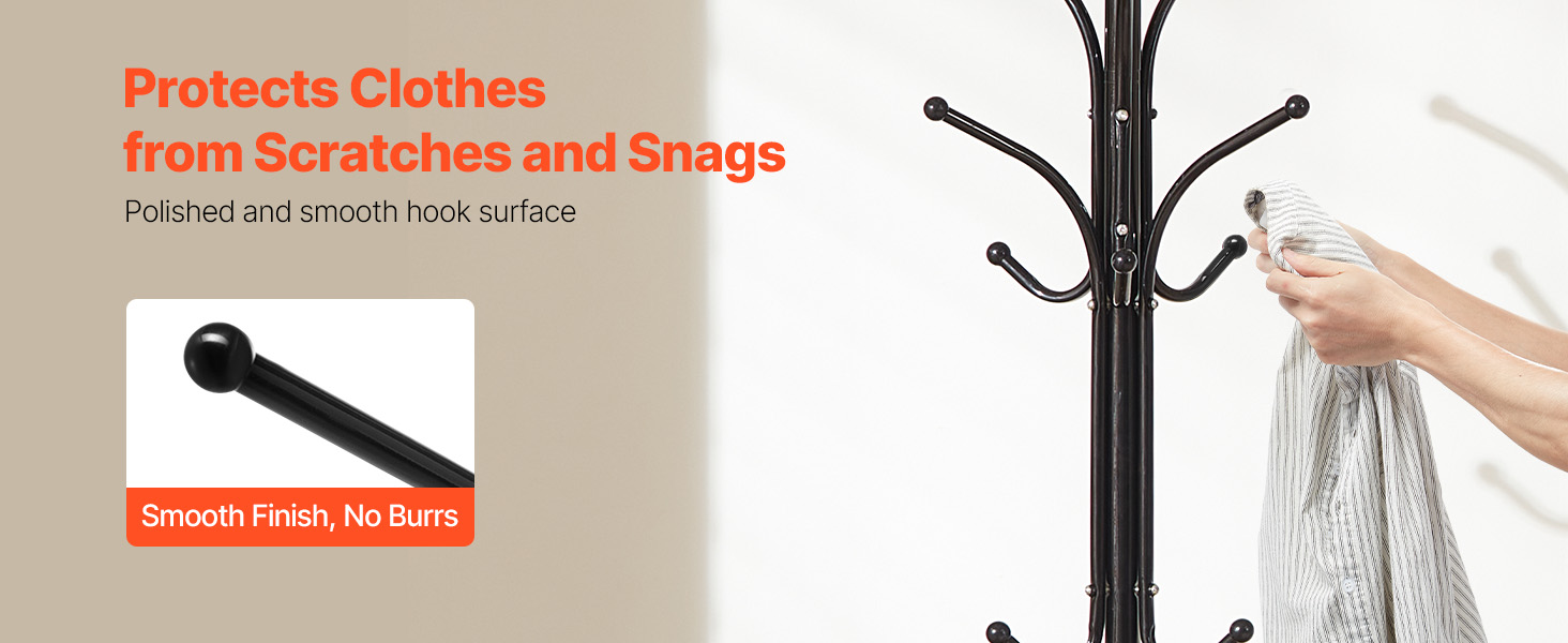 Smooth hooks protecting clothes