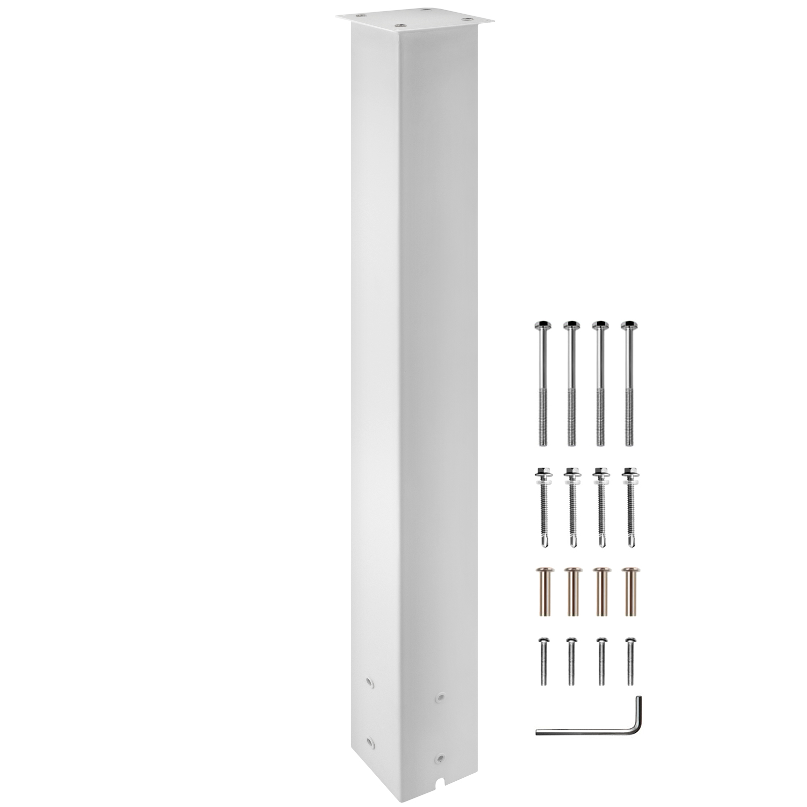 VEVOR mailbox post with mounting hardware set and hex key.