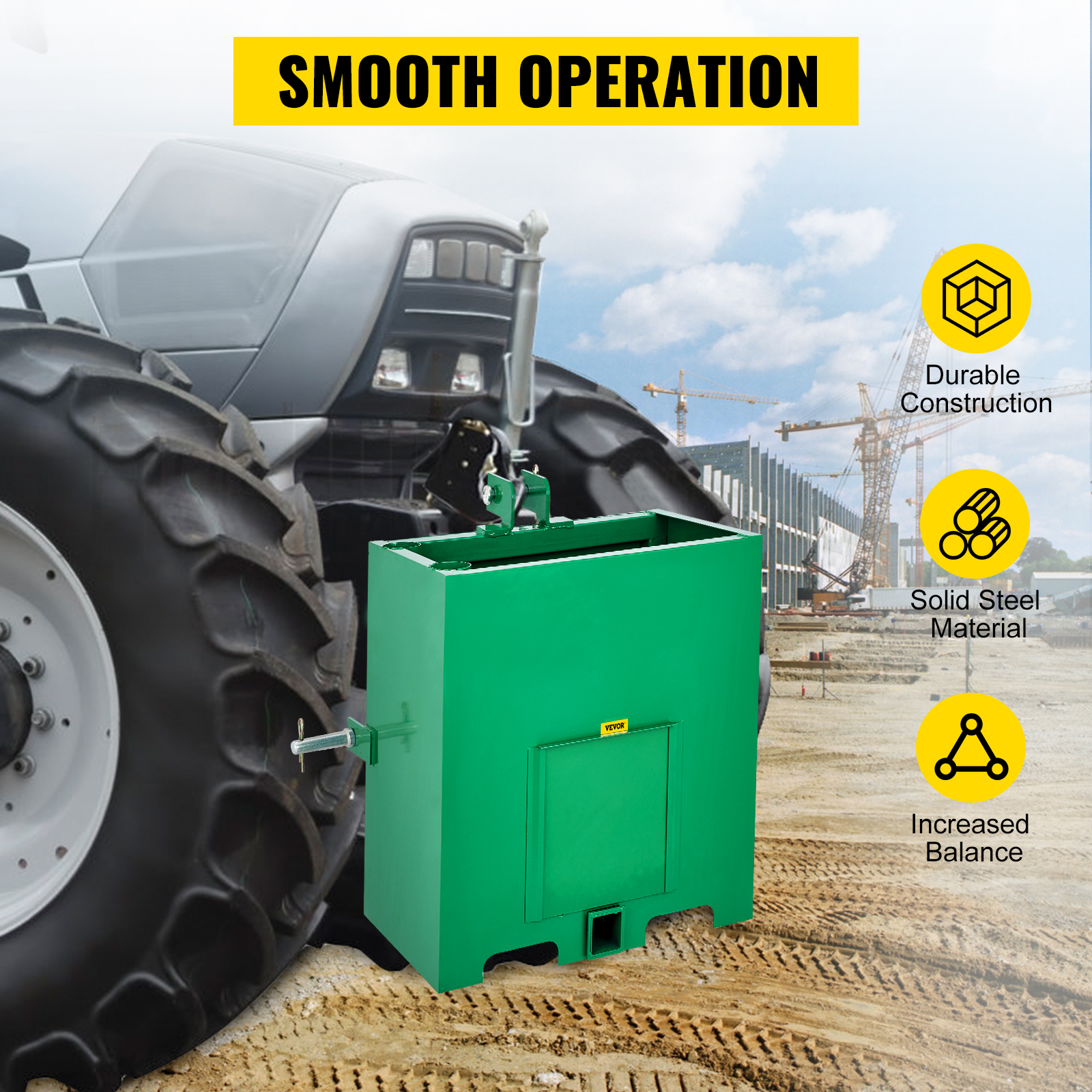 VEVOR 3 Point Ballast Box, 800lbs Capacity Hitch Ballast Box, Standard ...