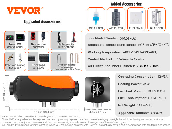 5KW Diesel Air Heater All In One 1 Air Outlet Diesel Heater 12V - Foto 9