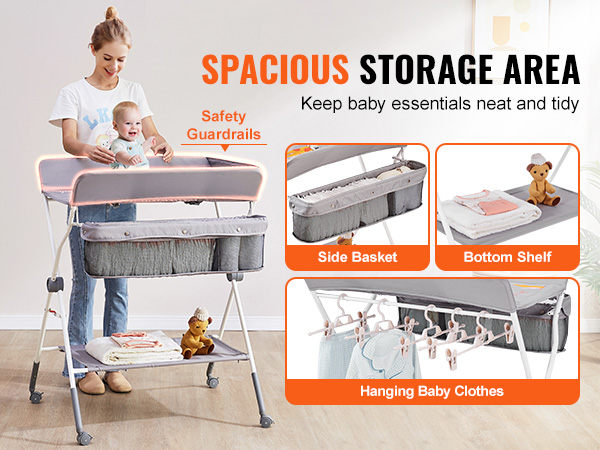 Cambiador De Pañales Para Bebes Luvkixen Portable Changing Table