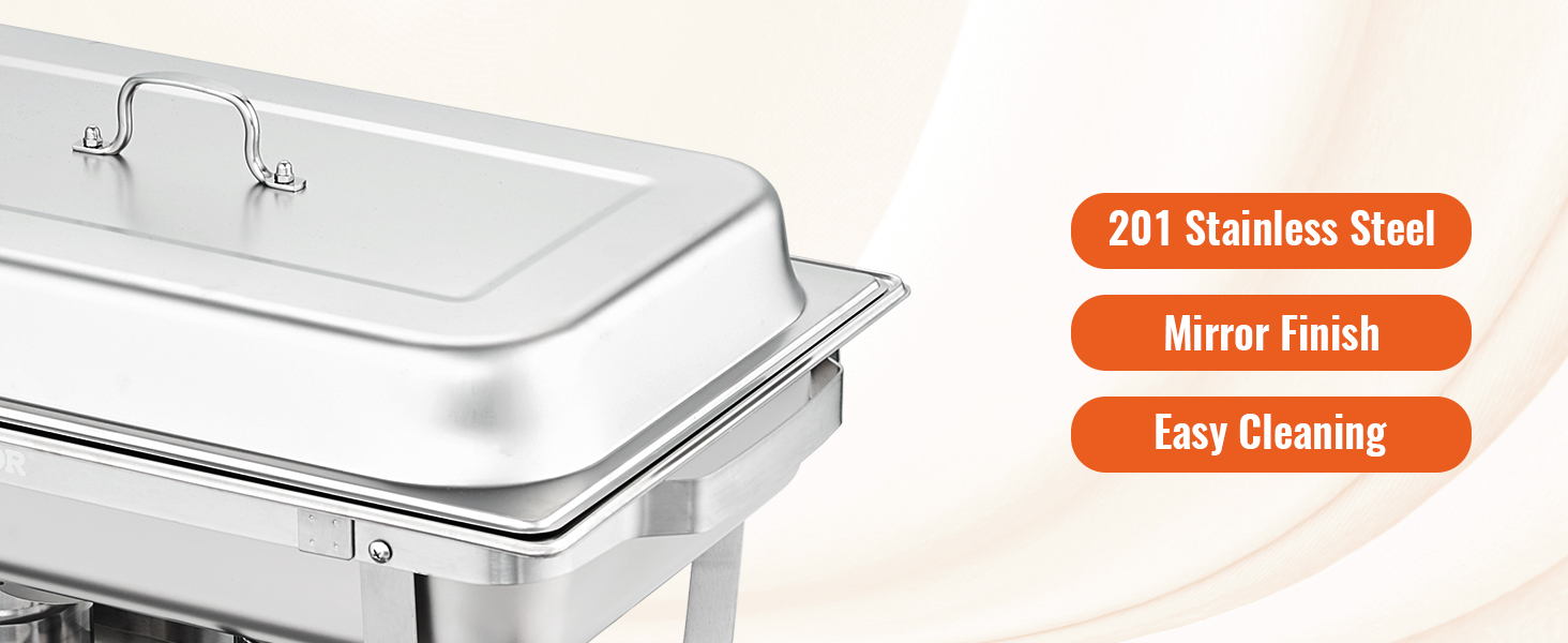 VEVOR Set Di Scaldavivande 2 Pezzi In Acciaio Inox Per Servizio Buffet Catering Ristorazione Coperchio In Vetro Capienza Max 35 L Set Di Vassoio Di Riscaldamento Scaldavivande Rotonda Per Buffet 70217733 - 2